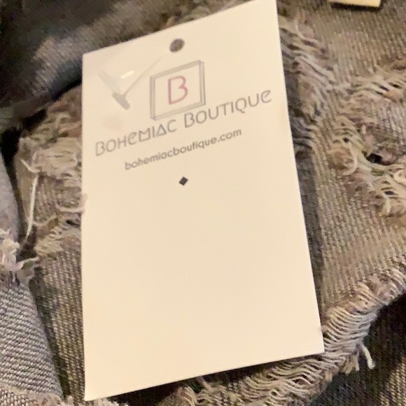 NWT POL 100% Cotton Distressed Frayed Multi Pattern Punk Hipster Button Down L - Picture 8 of 11